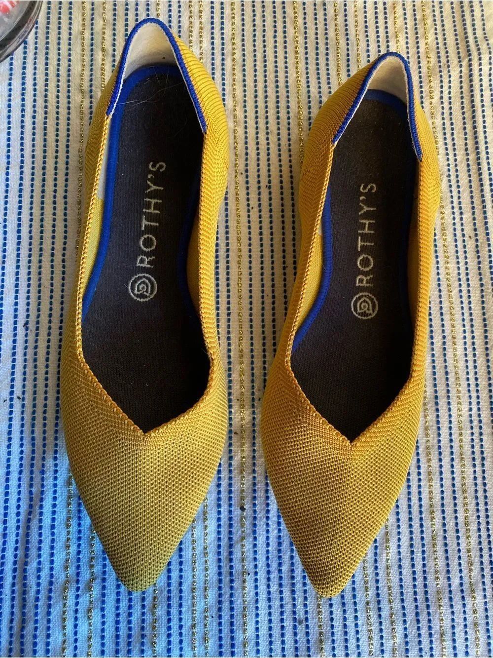 Rothy's The Point Pointed Toe Ballet Flats Marigold Yellow Size US 8.5